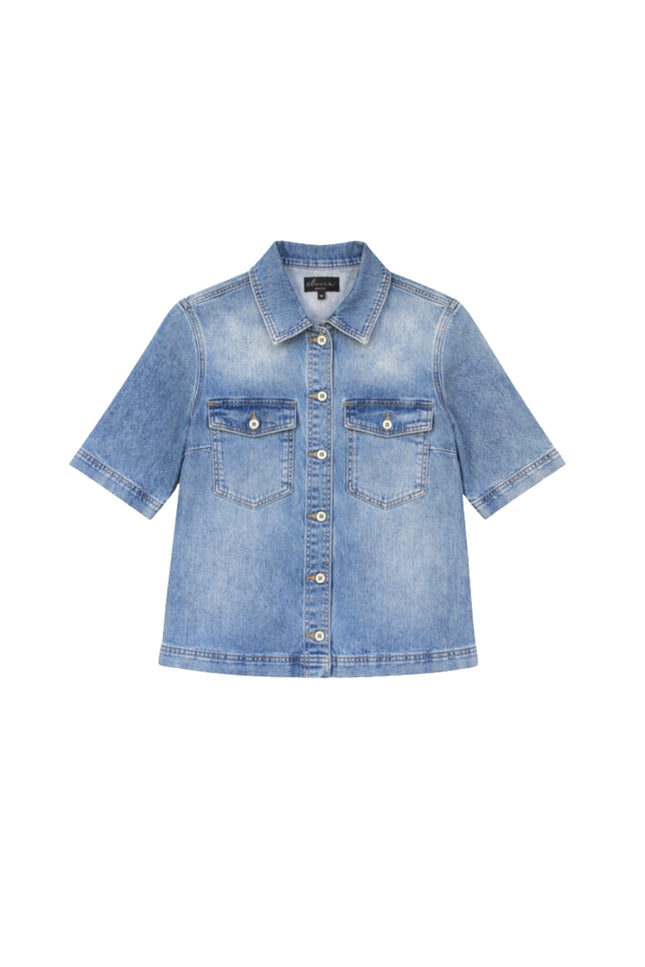 Elvira Casuals Top Demi Washed Denim Stretchshop.nl