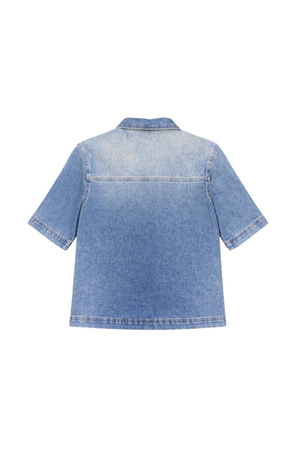 Elvira Casuals Top Demi Washed Denim Stretchshop.nl