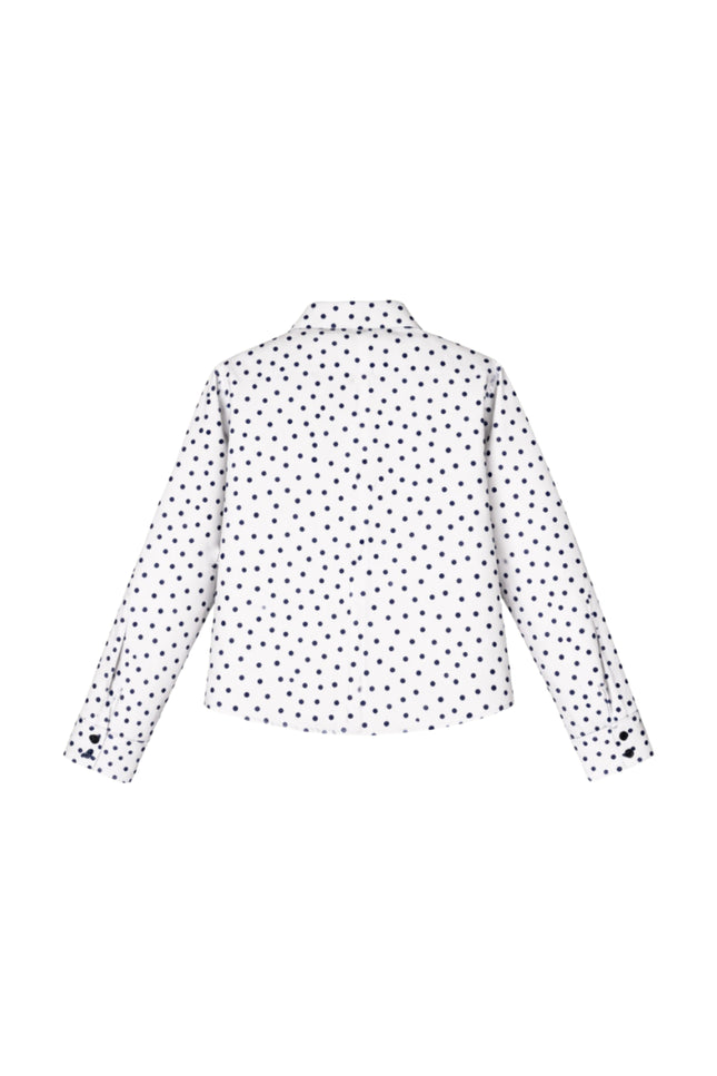 Elvira Casuals Blouse Froukje Blue Dots Stretchshop.nl