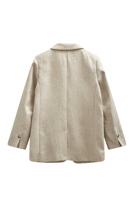 Freequent Blazer Fqlydia Linen Look Sand Melange 207821 Stretchshop.nl