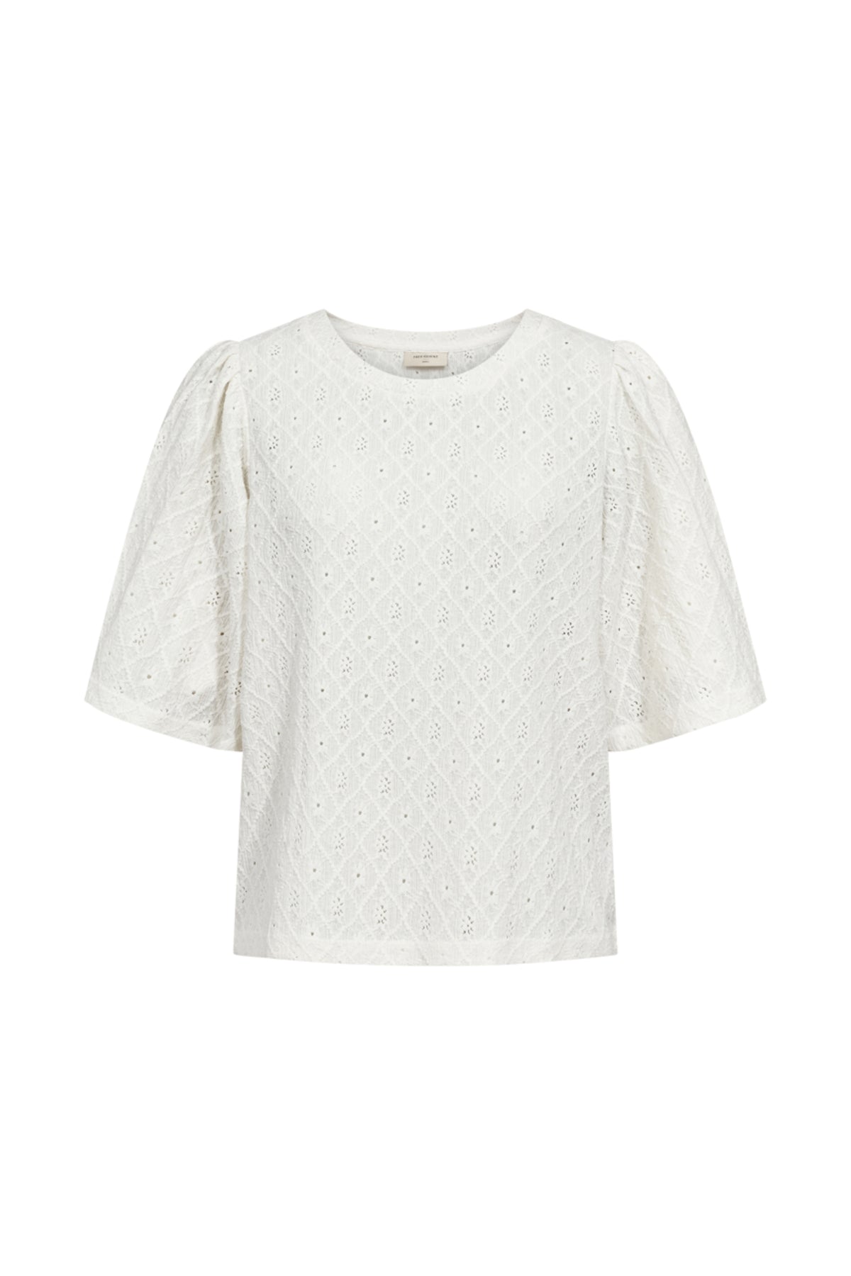 Offwhite blouse van Freequent Fqkiona Star met lange mouwen en losvallende pasvorm, geschikt voor casual en stijlvolle outfits.