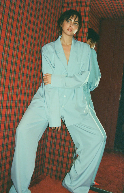 Studio Amaya Blazer Noomi Light Blue Stretchshop.nl