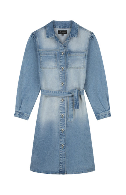 Elvira Casuals Jurk Doortje Washed Denim Stretchshop.nl
