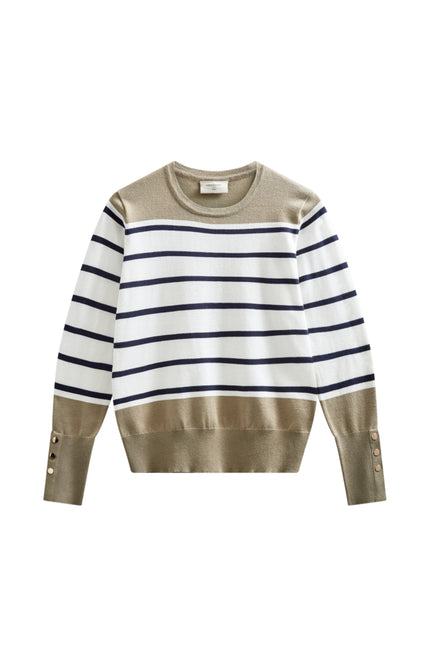 Freequent Trui Fqkatie Silver Mink Star Offwhite 207512 Stretchshop.nl