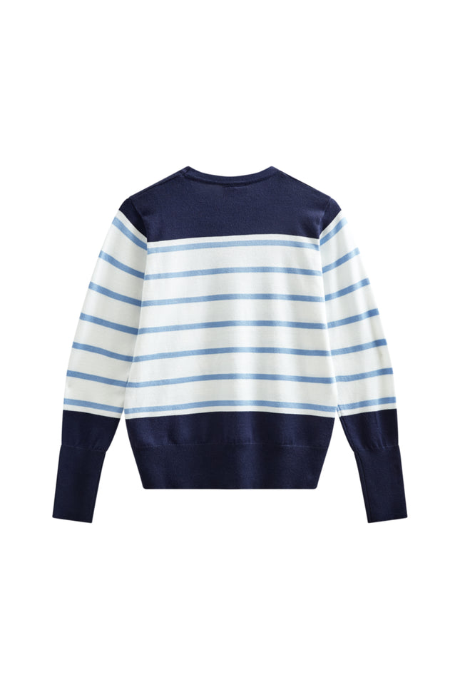 Freequent Trui Fqkatie Navy Blazer Star Offwhite 207512 Stretchshop.nl