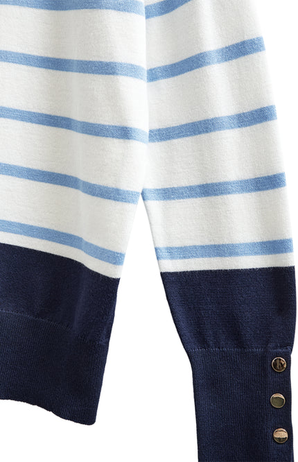 Freequent Trui Fqkatie Navy Blazer Star Offwhite 207512 Stretchshop.nl