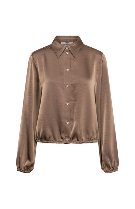 &Co woman Blouse Wendelien Taupe BL407 Stretchshop.nl