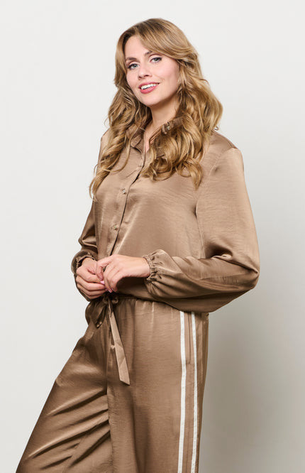 &Co woman Blouse Wendelien Taupe BL407 Stretchshop.nl