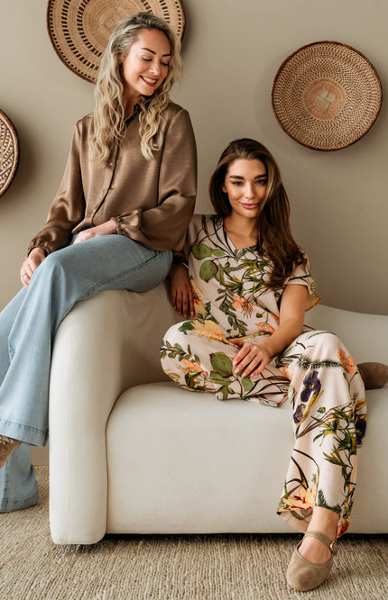 &Co woman Blouse Wendelien Taupe BL407 Stretchshop.nl