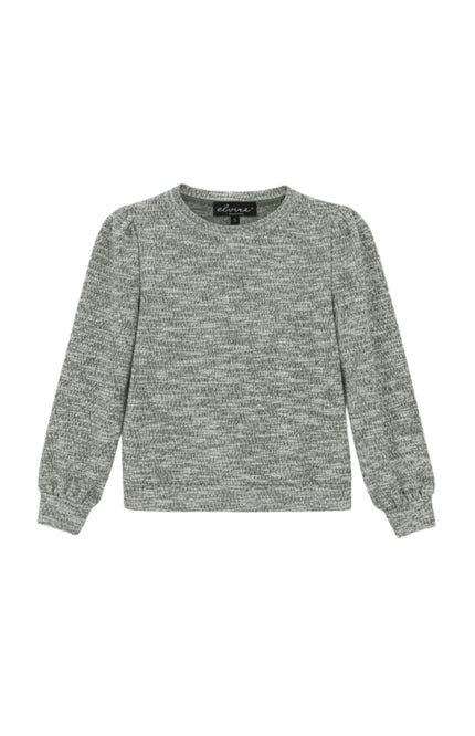 Elvira Casuals Sweater Angela Khaki Melange Stretchshop.nl