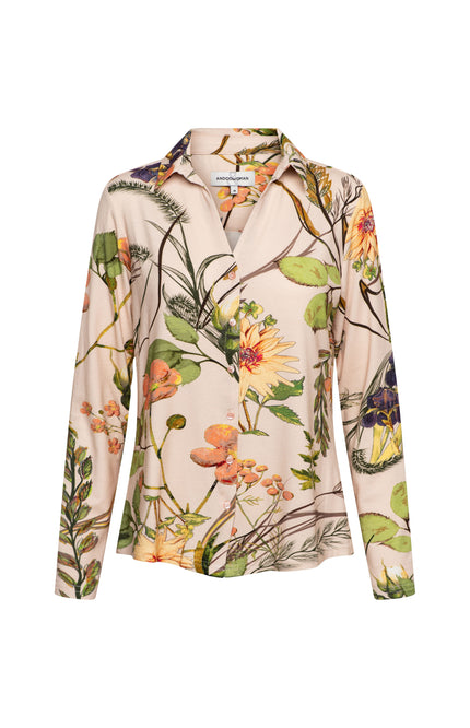&Co woman Blouse Vayen Flower Powder Pink Multi BL412 Stretchshop.nl