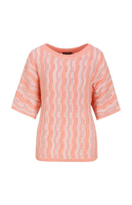 G-maxx Top Gwenore Warm Coral Wool White Stretchshop.nl