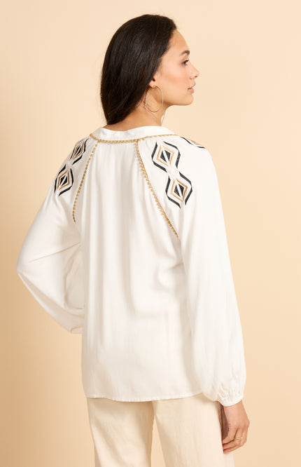 G-maxx Blouse Xylia Offwhite Stretchshop.nl