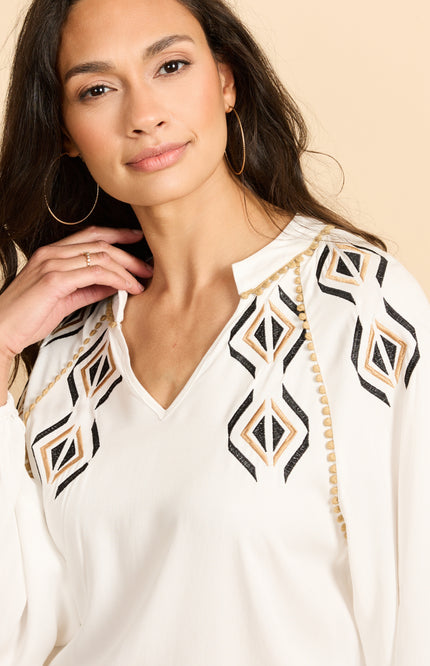 G-maxx Blouse Xylia Offwhite Stretchshop.nl