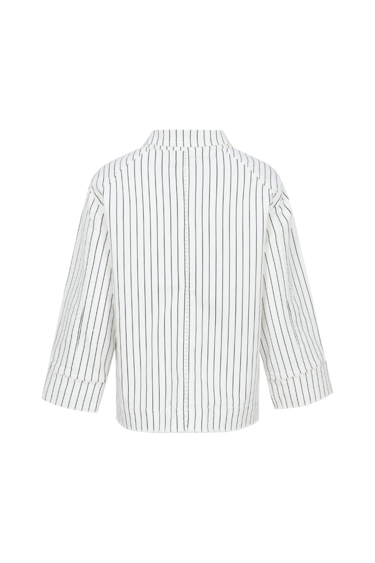 G-maxx Bruni jas in offwhite en zwart, casual damesjasje met ritssluiting en comfortabele pasvorm.
