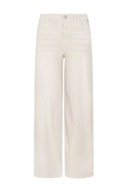 G-maxx jeans Neona Sand met rechte pasvorm en lichte zandkleur, zichtbaar in de afbeelding.