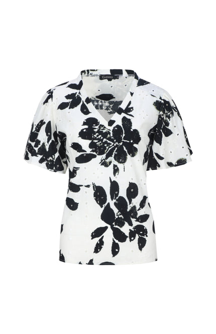 G-maxx Top Ravella Offwhite Black Stretchshop.nl