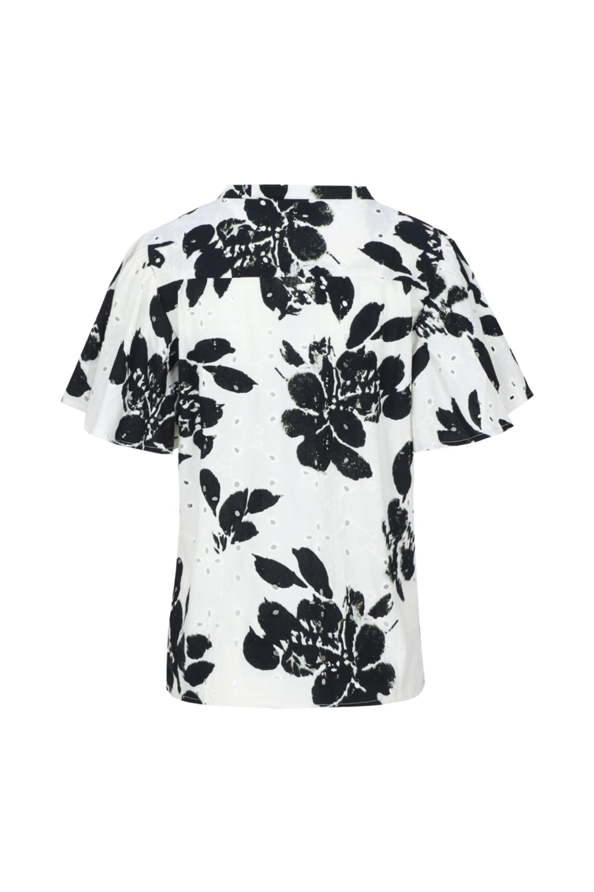 G-maxx Ravella offwhite en zwart top met ronde hals en lange mouwen, stijlvolle casual dameskleding.