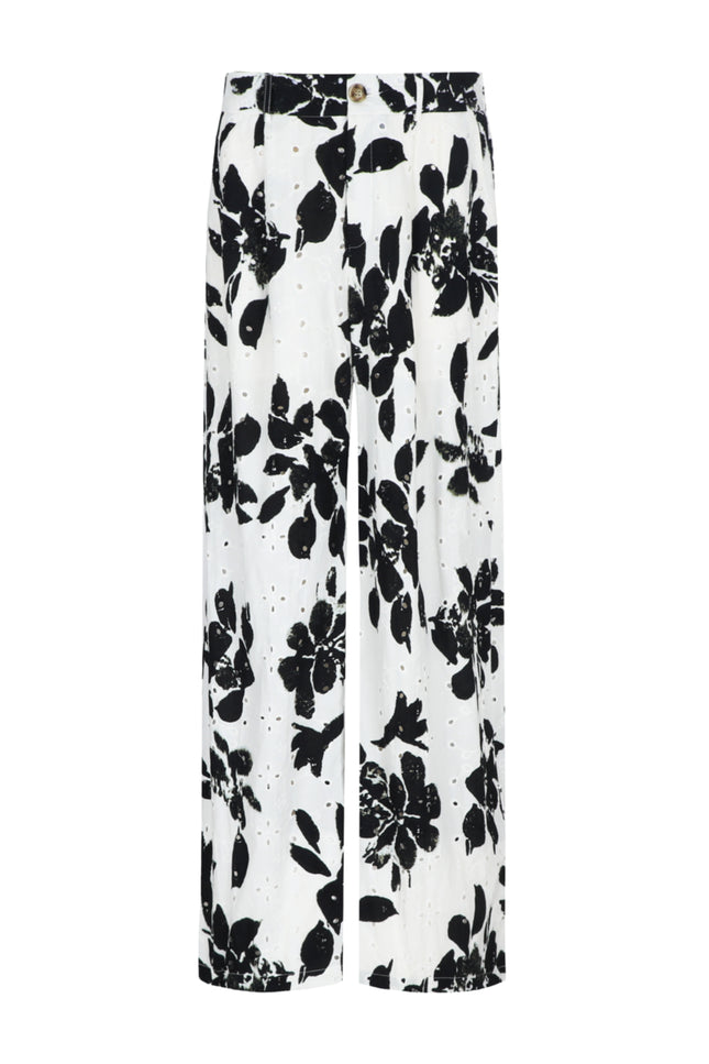 G-maxx Broek Aeris Offwhite Black Stretchshop.nl