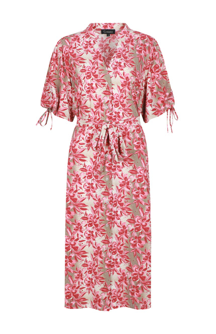 G-maxx Jurk Evania Sand Pretty Pink Stretchshop.nl