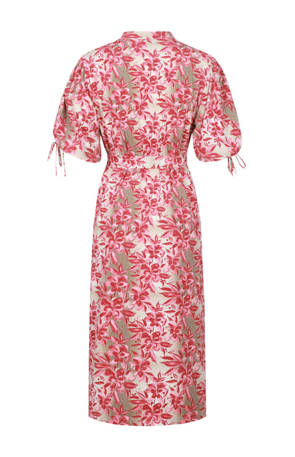 G-maxx Jurk Evania Sand Pretty Pink Stretchshop.nl