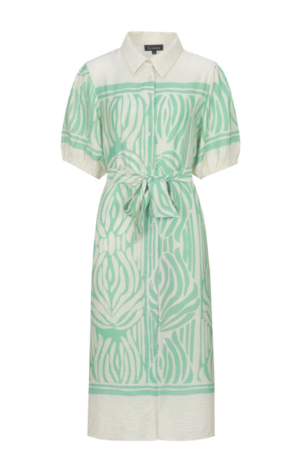 G-maxx Jurk Jiska Sand Fresh Green Stretchshop.nl