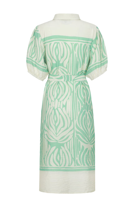 G-maxx Jurk Jiska Sand Fresh Green Stretchshop.nl