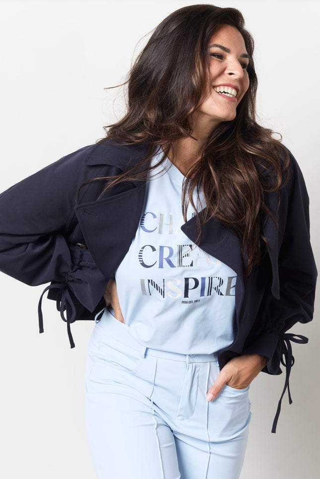 Zoso Travel T-Shirt Claire Light Blue 261 Stretchshop.nl