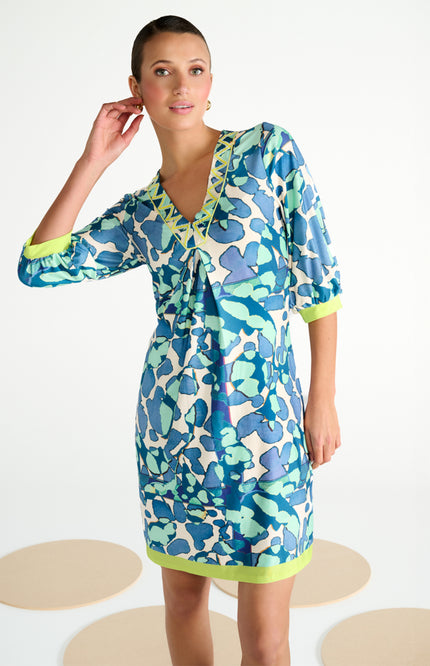 K-design Jurk V-Hals Met Design C107-P120 Stretchshop.nl