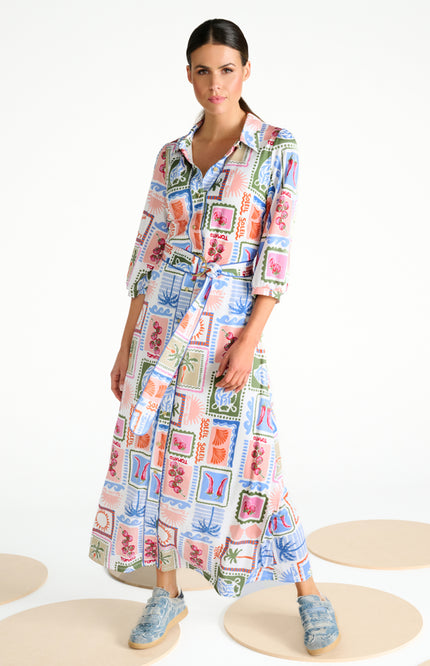 K-design Jurk Maxi Met Design C302-P096 Stretchshop.nl