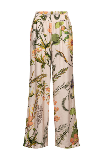 &Co woman Broek Nadine Flower Powder Pink Multi PA431 Stretchshop.nl