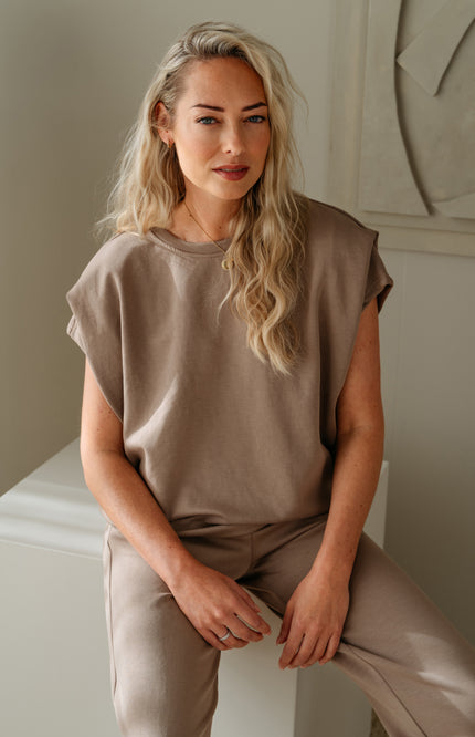 &Co woman Broek Dawn Taupe PA381 Stretchshop.nl