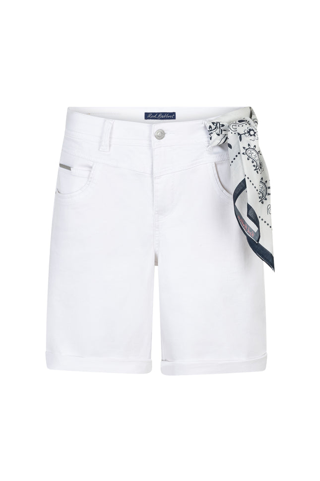 Red Button Short Relax Jog White & Scarf SRB4930 Stretchshop.nl