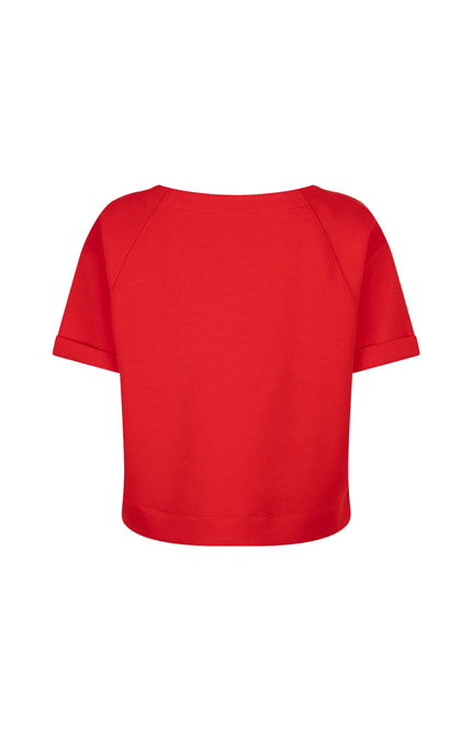 Red Button Top Skyler Scuba Red SRB4954 Stretchshop.nl