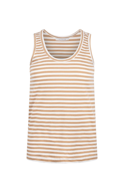 Nukus Singlet Steffie Offwhite Camel NKS01169 Stretchshop.nl