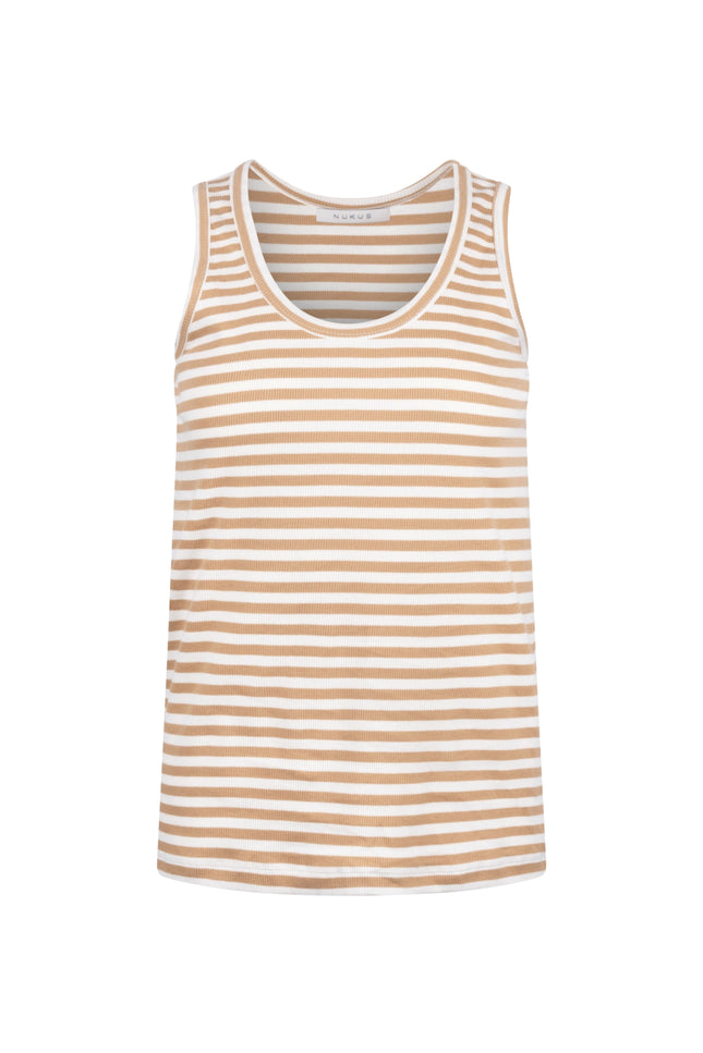 Nukus Singlet Steffie Offwhite Camel NKS01169 Stretchshop.nl