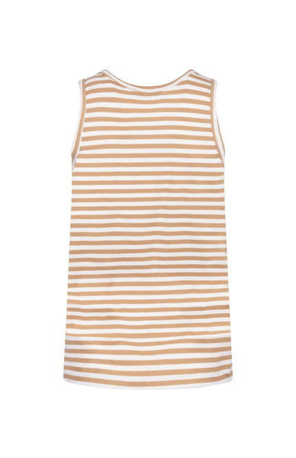 Nukus Singlet Steffie Offwhite Camel NKS01169 Stretchshop.nl