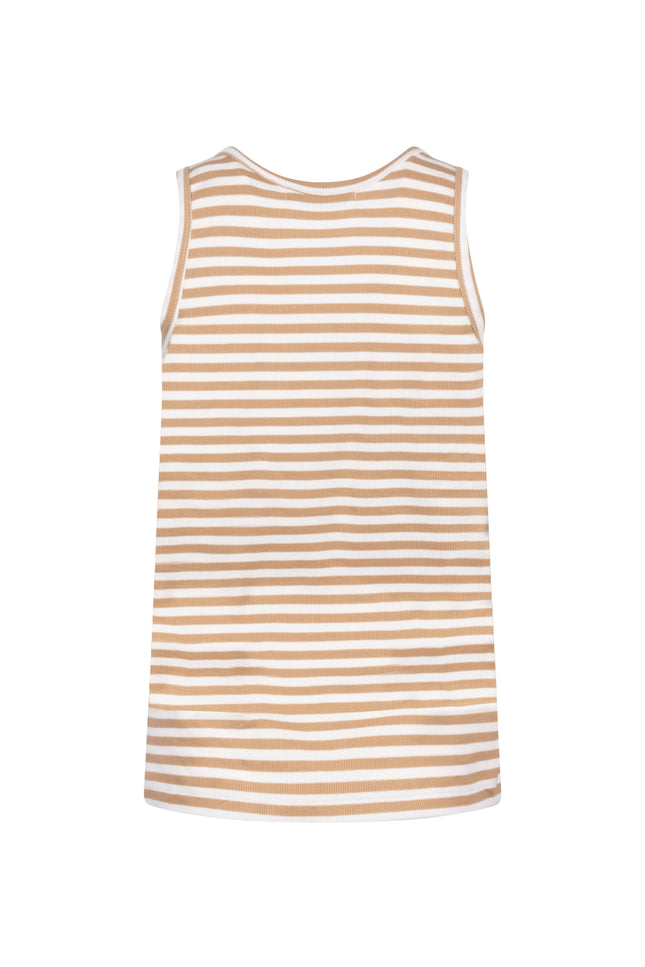 Nukus Singlet Steffie Offwhite Camel NKS01169 Stretchshop.nl