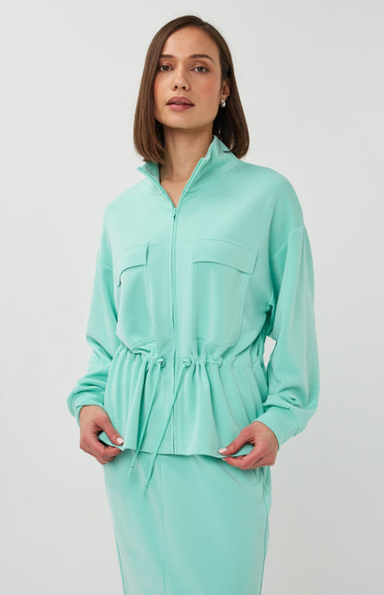 EsQualo Vest Tunnel Modal Mint Green SP26.05001 Stretchshop.nl