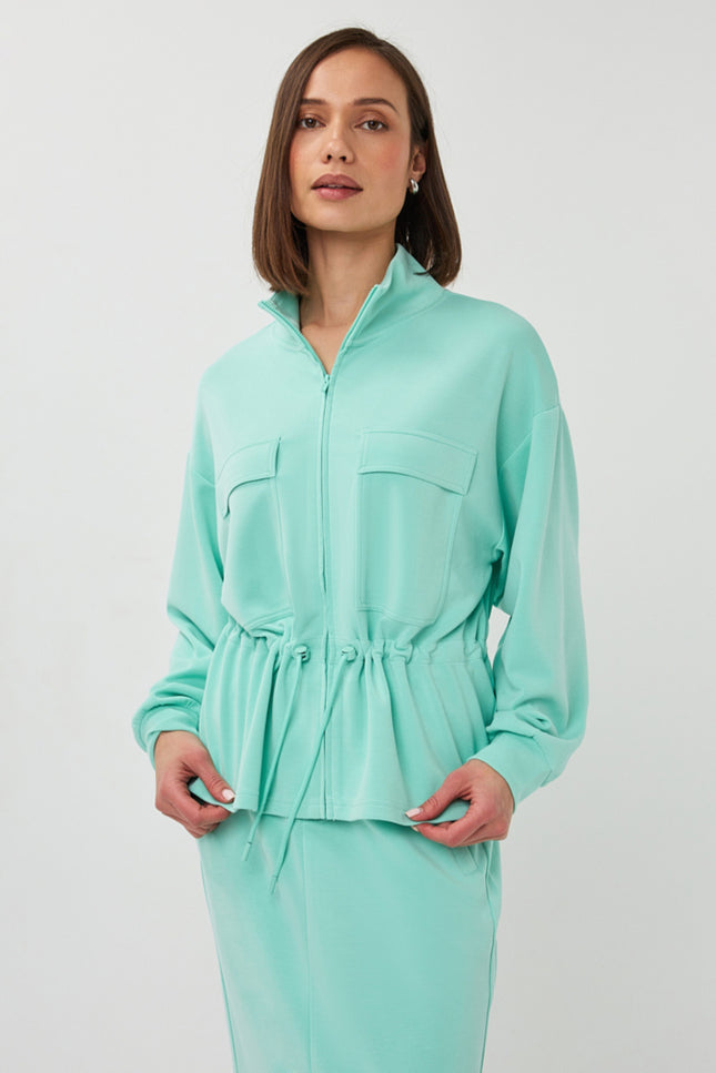 EsQualo Vest Tunnel Modal Mint Green SP26.05001 Stretchshop.nl