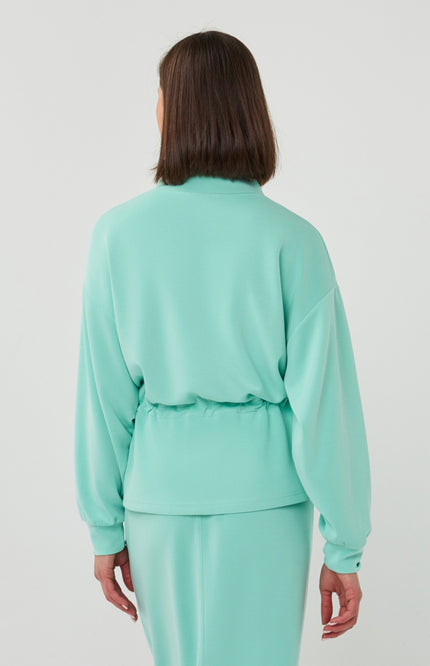 EsQualo Vest Tunnel Modal Mint Green SP26.05001 Stretchshop.nl