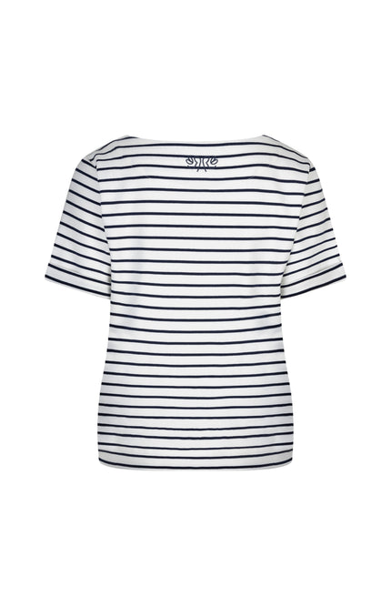 Red Button T-shirt Terry Stripe Dark Blue SRB4754 Stretchshop.nl