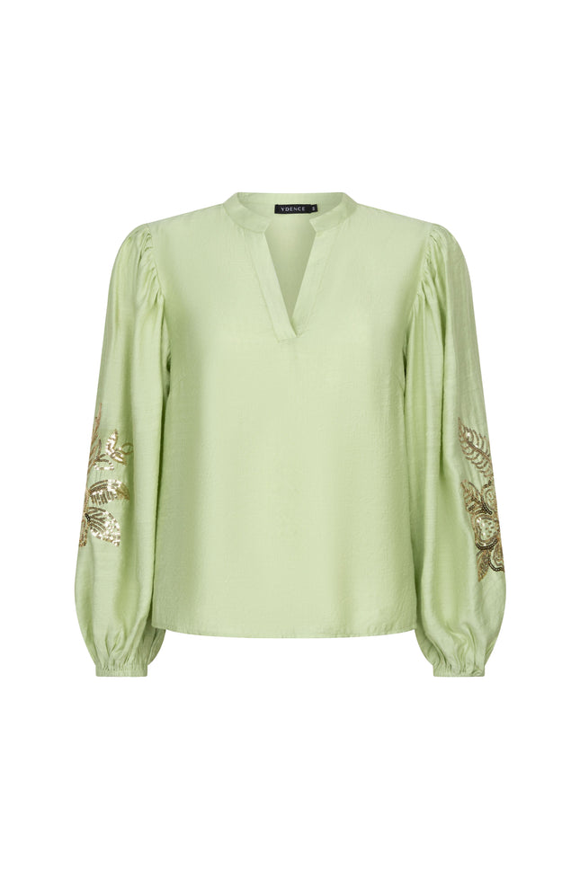 Ydence Blouse Rose Soft Green Stretchshop.nl