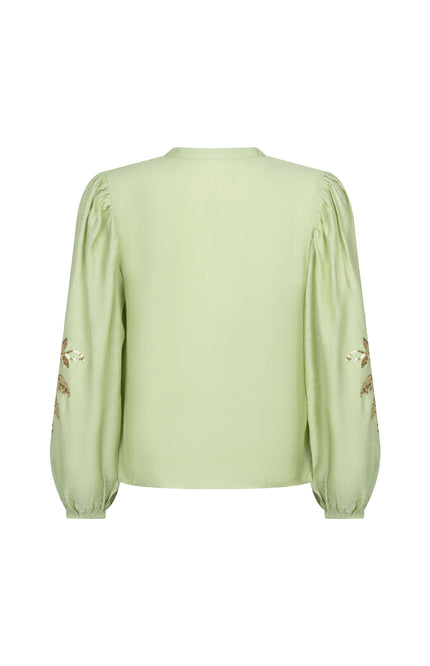 Ydence Blouse Rose Soft Green Stretchshop.nl
