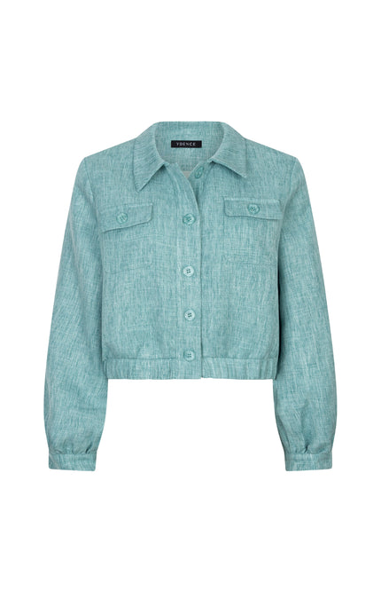 Ydence Jacket Jinte Turquoise Melange Stretchshop.nl