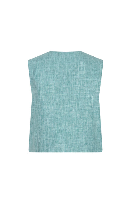 Ydence Gilet Amanda Turquoise Melange Stretchshop.nl