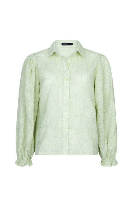 Ydence Blouse Isamae Soft Green Stretchshop.nl