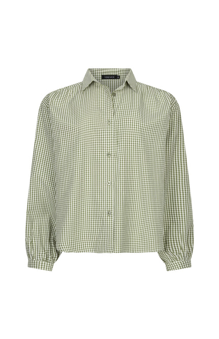 Ydence Blouse Brenda Green Check Stretchshop.nl