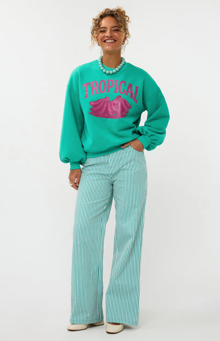 Ydence Broek Djamilla Sea Green Tall Stretchshop.nl