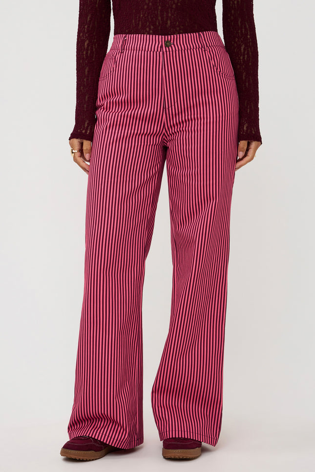 Ydence Broek Djamilla Coral Pink Burgundy Stretchshop.nl